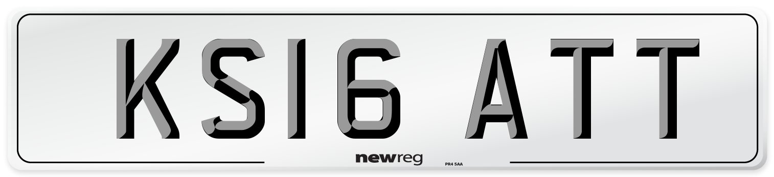 KS16 ATT Number Plate from New Reg